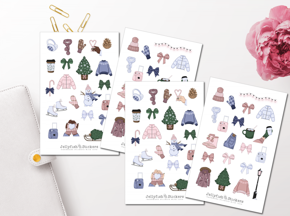 Mädchen Winter Sticker Set